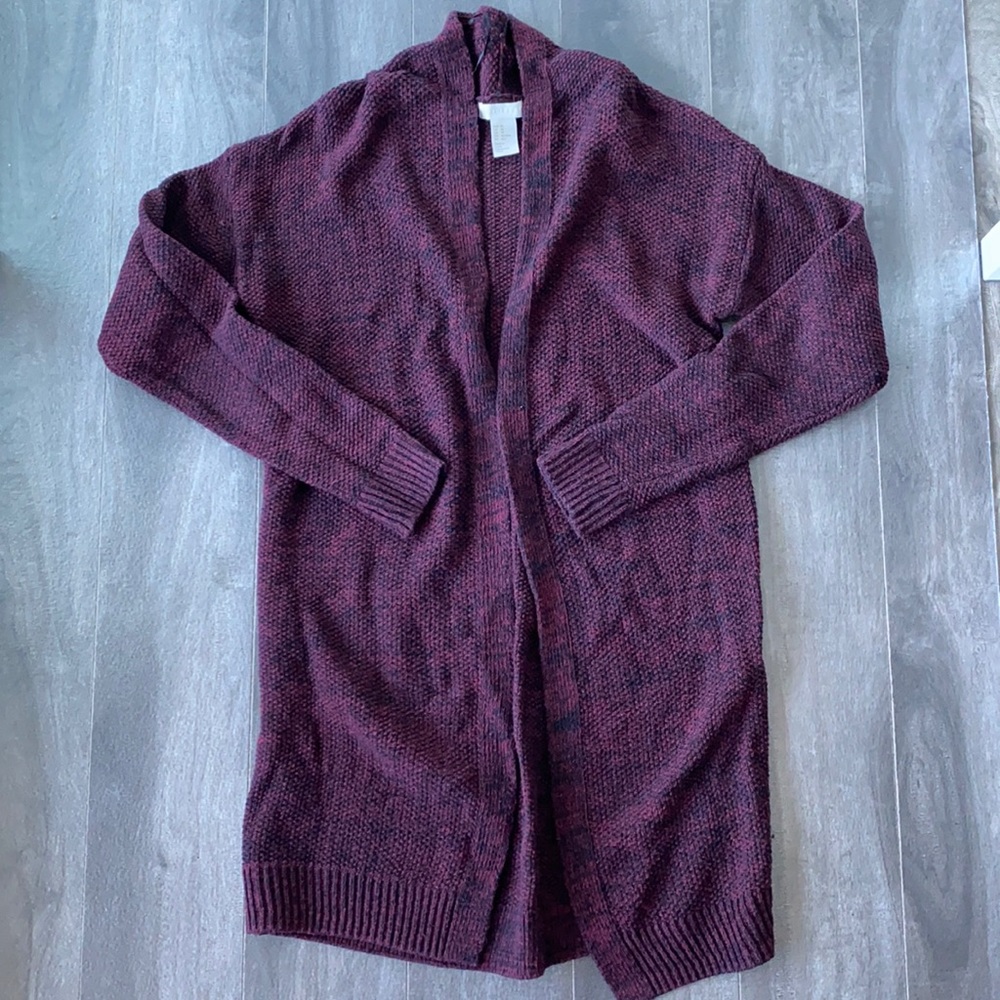 Women’s H&M long cardigan - pebble burgundy